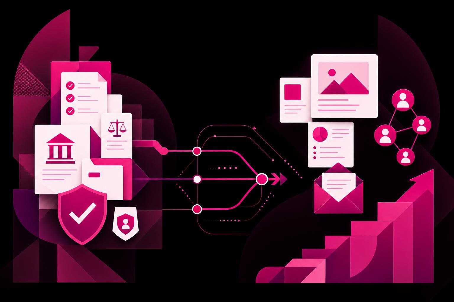 Black Background Geometric Marketing Growth Pathway