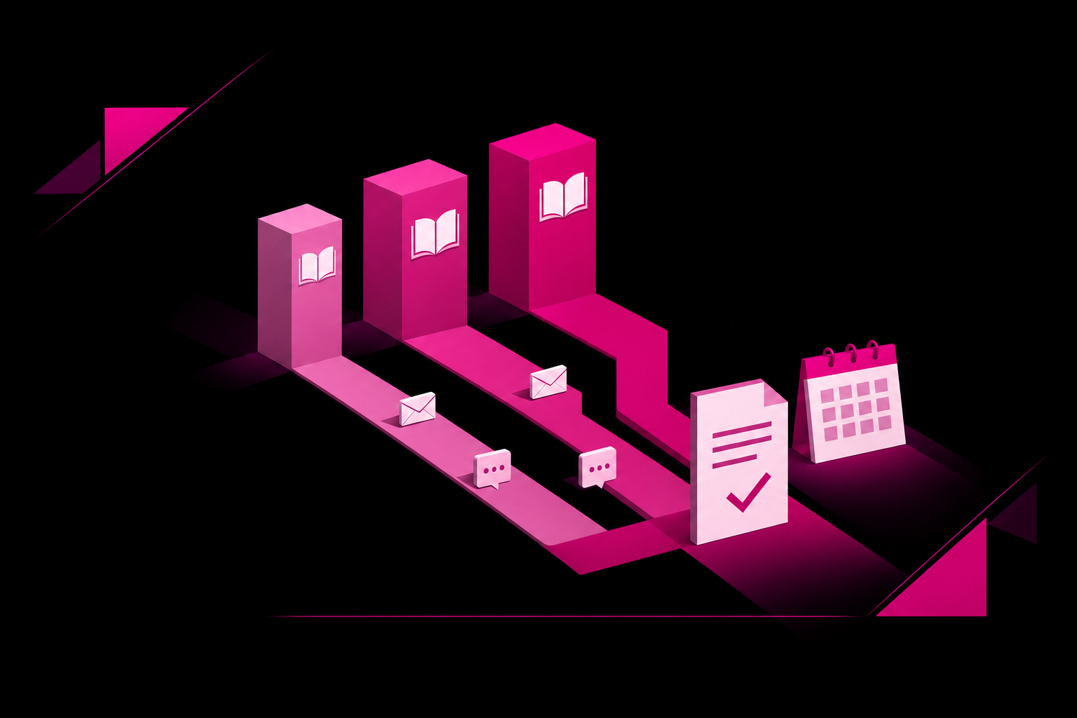 Magenta Geometric Marketing Journey On Black