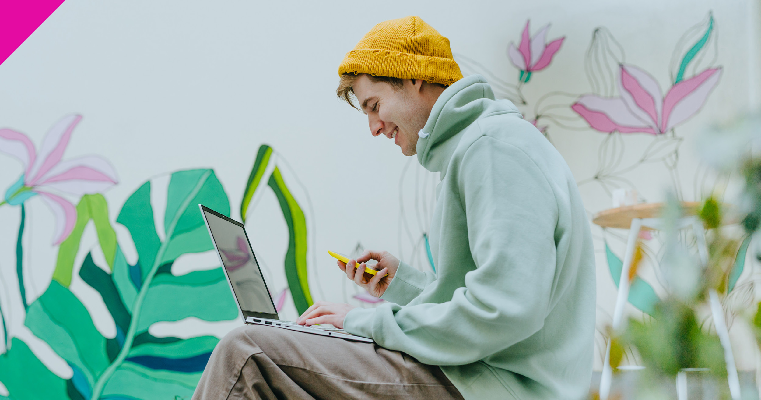 Man looking at laptop