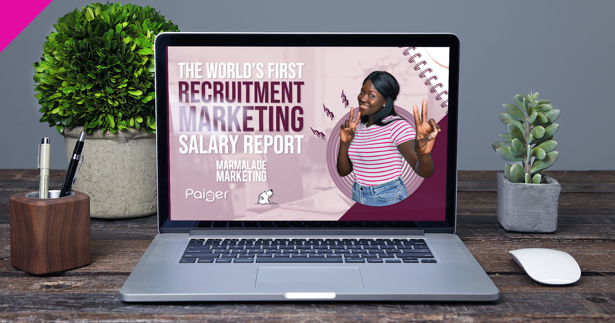 Recruitment marketing Salary Survey on Laptop